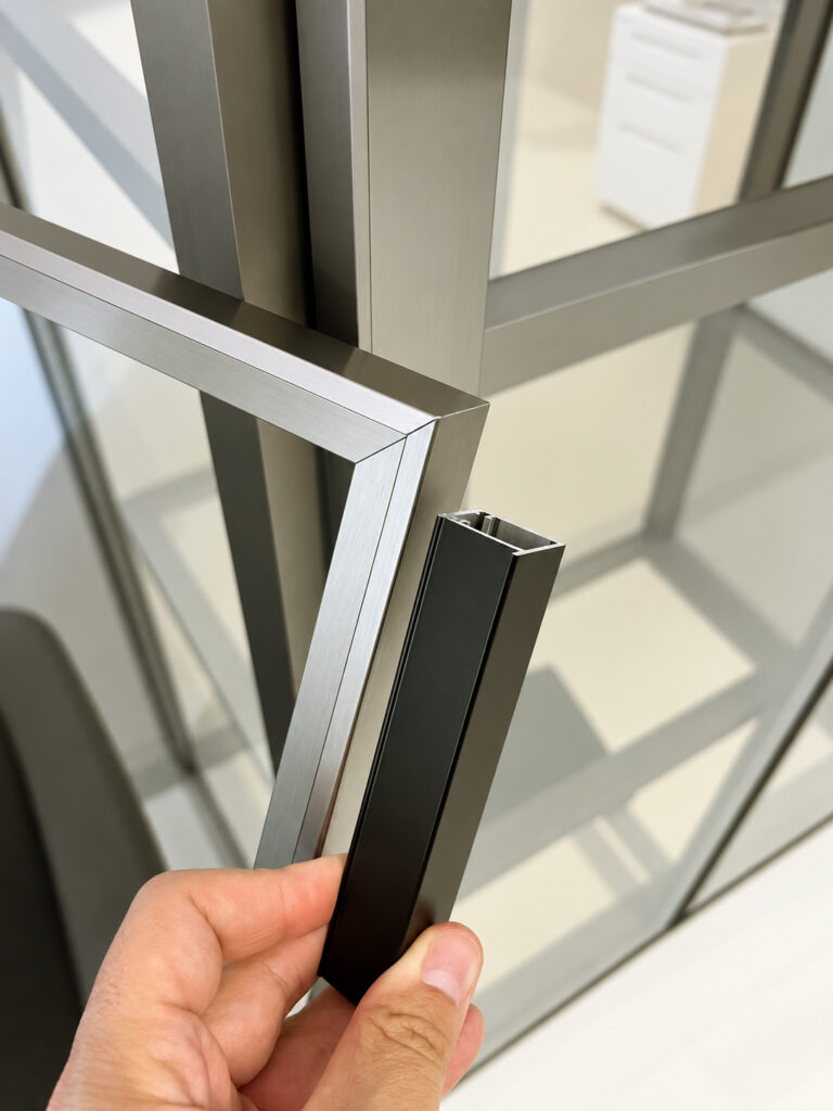 Aluminum cabinet door frame profile